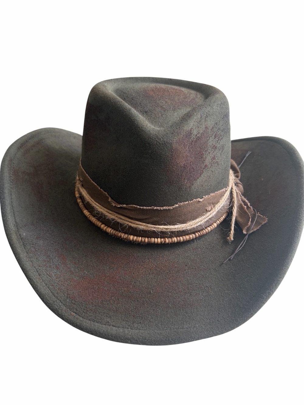 Western hat cowboy cowgirl versatile vintage shapeable fedora olive NWT